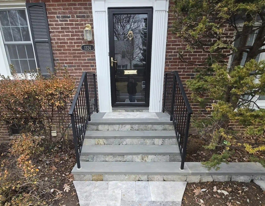 Front stoop masonry rebuild